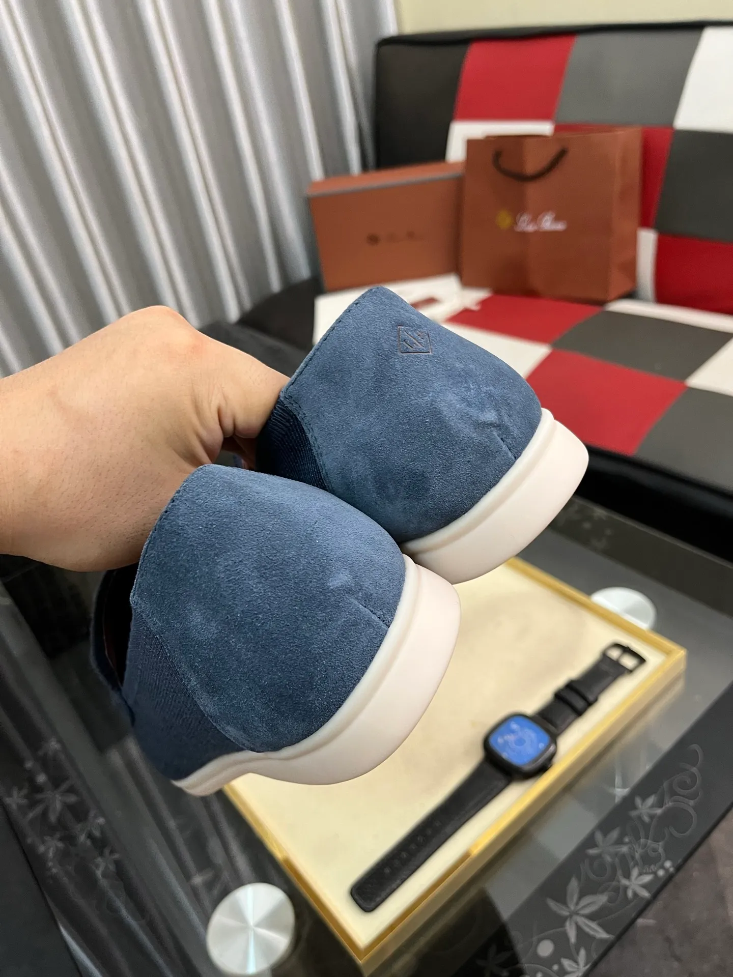 Men's men's shoes💰420⌚️⌚️Loro*Piana pure original 2025 soft and comfortable LP deerskin flat-soled casual star's same style slip-on Loaf men's shoes, size: 38-446️⃣colors available